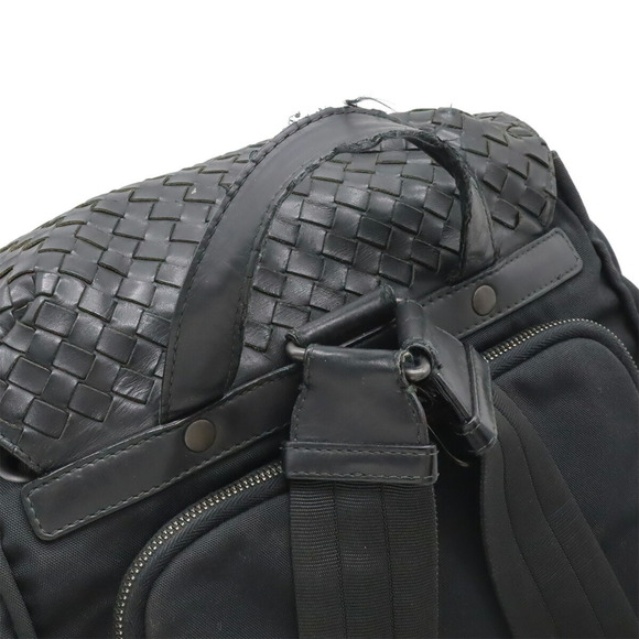 BOTTEGA VENETA Black Leather Intrecciato Backpack main image 6